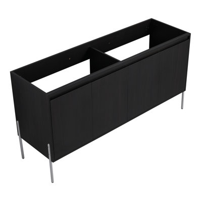 Meuble-lavabo autoportant, armoire de rangement avec portes, meuble-lavabo