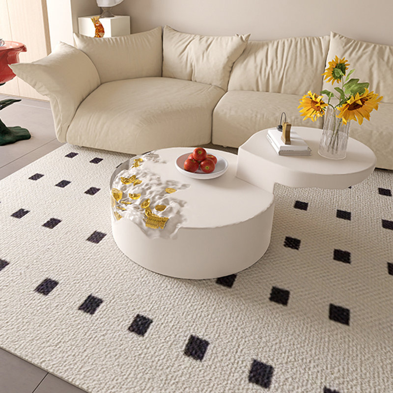 Table basse moderne, moderne et luxueuse, Blanc