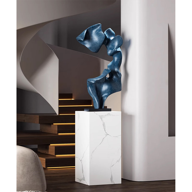 Figurine Creative Sculpture, Bleu ; blanc