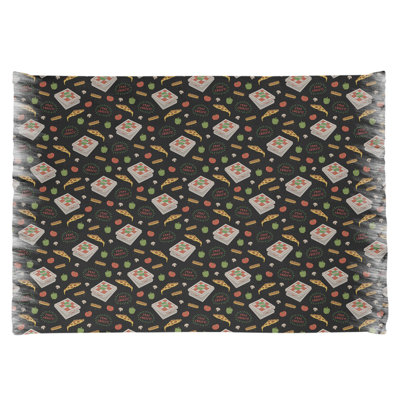 Noir pizza/jaune Tapis décoratif