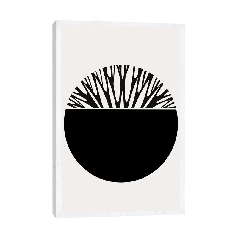 Abstractika - Black by Kubistika - Painting on Canvas, White Floater Framed, 101.6cm H x 66.04cm W x 3.81cm D