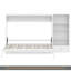 Grand lit escamotable avec compartiments de rangement et tablettes réglables en hauteur, cadre de lit mural avec 1 tiroir, lit plateforme pliable multifonctionnel pour petit espace, chambre à coucher, chambre d'amis, blanc-1805710965