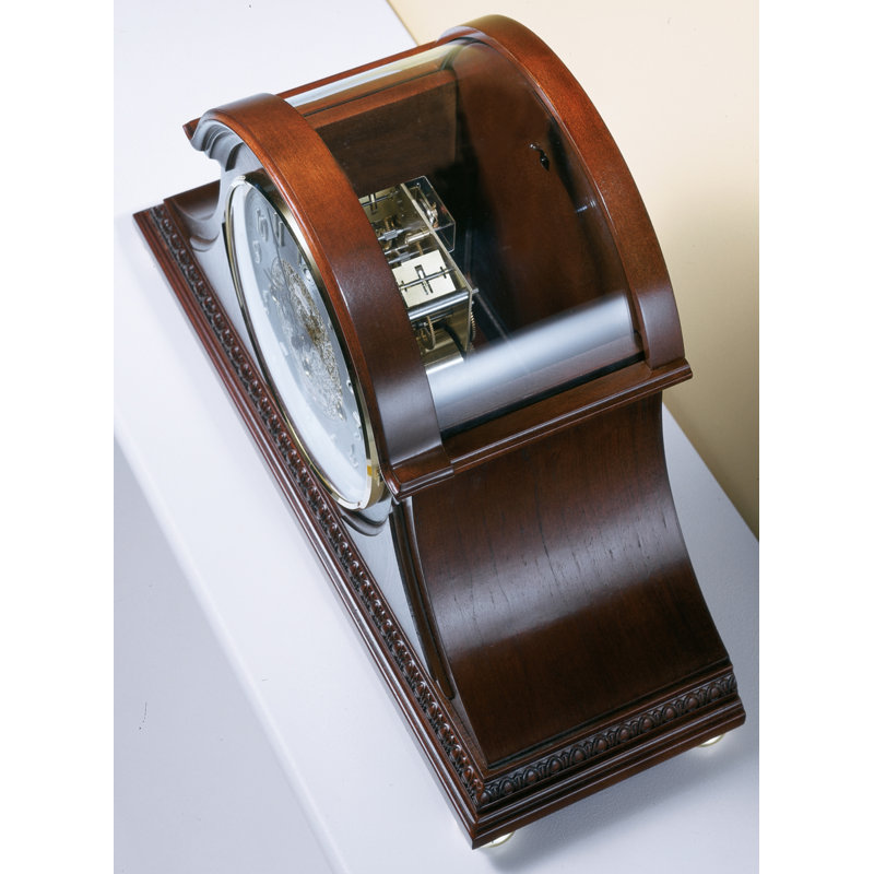 Traditional Analogue Mechanical Tabletop Clock in Windsor Cherry