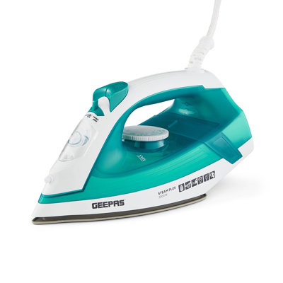 GEEPAS Steam Iron | Clothes Dry & Steam Press | 35s Fast Heat-Up, Vertical Steaming | Ceramic Soleplate & Adjustable Temperature | 460ml Water Tank with 0.7g/Steam Output | 2 Year Warranty 2000W