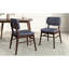 Chaises de salle à manger rembourrées 2 pièces Mid Century en noyer et gris anthracite, pieds évasés, assemblage facile, chaises idéales pour les espaces de vie, + structure, look rétro chic, plusieurs pièces adaptées