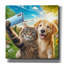  'Cat And Dog - Friends Selfie' by Rey Klimt Canvas Wall Art, 18" x 18"-1911834796
