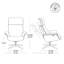 Fauteuil inclinable pivotant Mid-Century en cuir véritable-117357038