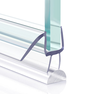 Shower Door Bottom Seal, 2 PCS 1/2"" x 77"" Shower Door Sweep for 1/2 Inch Glass, Frameless Glass Shower Door Seal Strip - Stop Shower Leaks and Create a Water Barrier, Clear