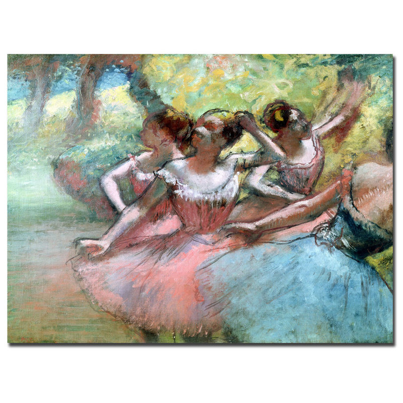 Edgar Degas Four Ballerinas on Stage Canvas Art Print