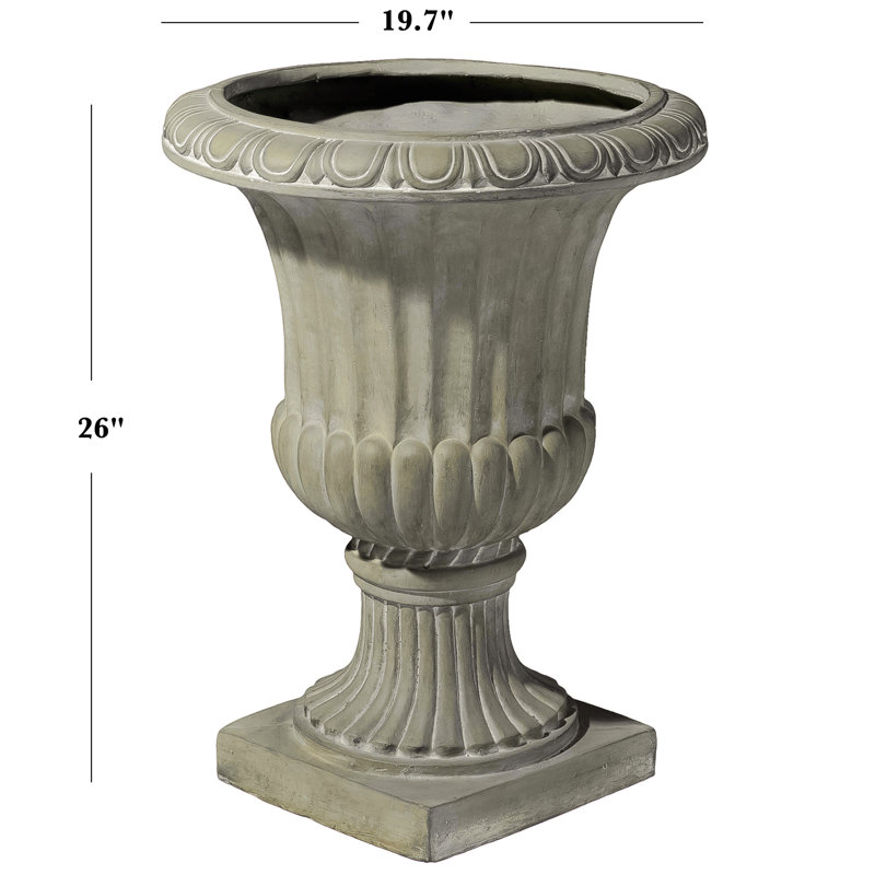 Antique Urn Planter 26" - Indoor & Outdoor Appeal Design,, Green
