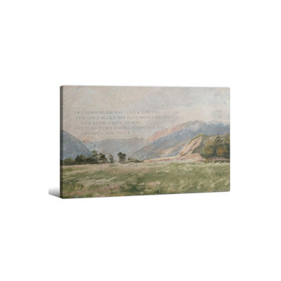 Christian Canvas Wall Art Ready To Hang 16X24in Wrapped Framed Bible Verse Numbers 6:24-26 Prints Scripture Poster Mountain Landscape Religious Decor Jesus Artwork Home Painting