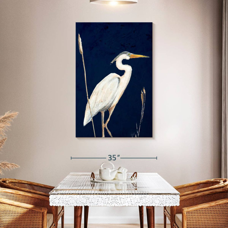 Brampt Heron On Navy II, 48" H x 32" W
