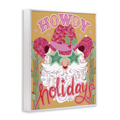 Howdy Holidays Cowboy Santa Framed Giclee Art, design by Arrolynn Weiderhold