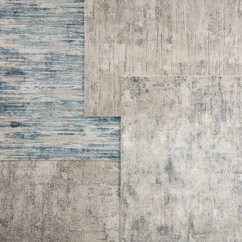 Tapis gris / ivoire Averill, Rectangle 5 pi x 7 pi 6 po