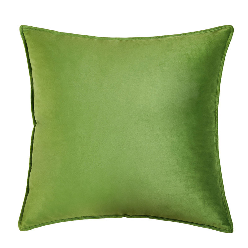 Housse et insert de coussin carré en velours , Vert pomme, H 18 po x l 18 po