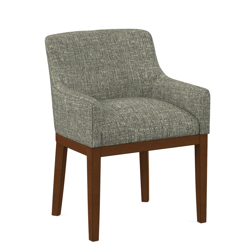 Upholstered Arm Chair, Salvador Asphalt, English Saddle