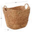 Cole and Grey Seagrass Handmade Large Woven Brown Decorative and Functional Storage Basket with Ring Handles-1259684957-1259684956