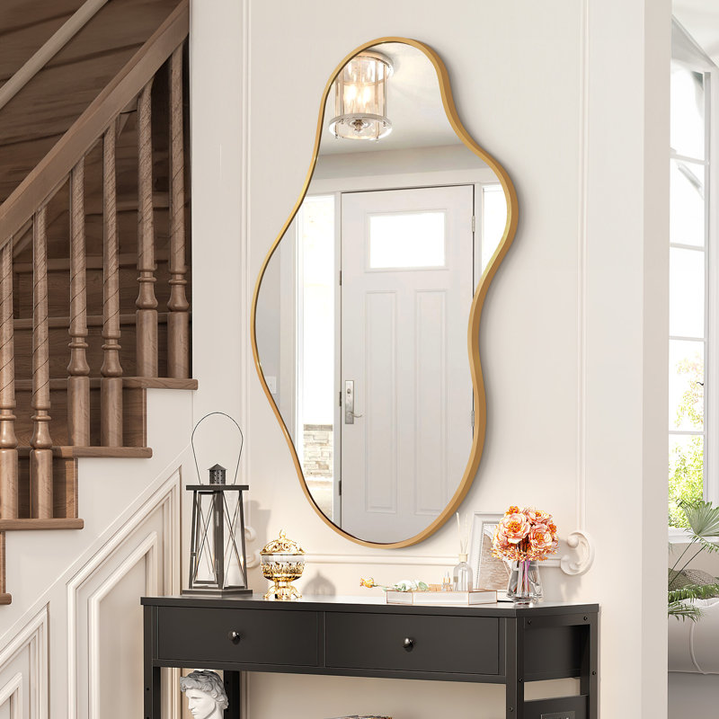 Miroir mural asymétrique, Doré, 43,3 po x 23,6 po