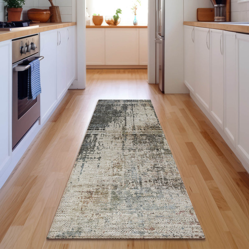 Premium Machine Washable Prisco Beige Rug, Runner 2'3" x 7'6"