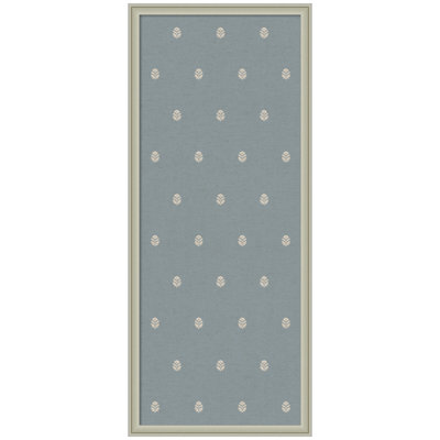 Kate and Laurel Framed Fabric Pinboard Blue Botanical Block Print Printed Linen Casual Bulletin Board for Use as a Vision Board or Wall Organization