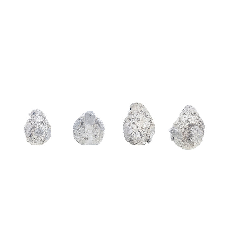 Ensemble de 4 oiseaux neige scintillants