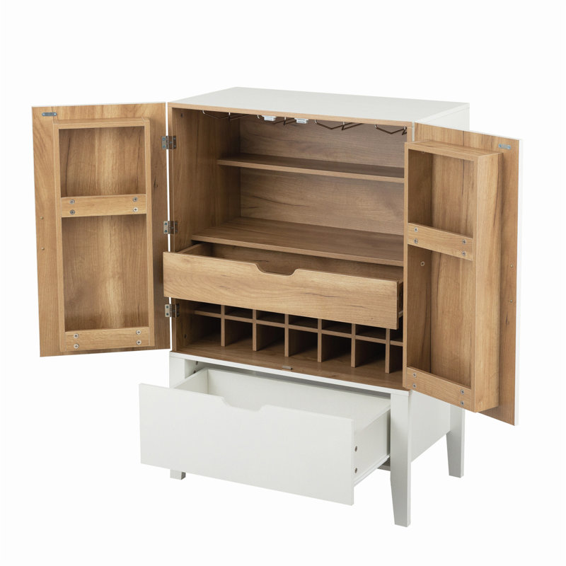 Armoire à boissons pour la maison polyvalente avec de multiples fonctionnalités pour un rangement élégant, Blanc