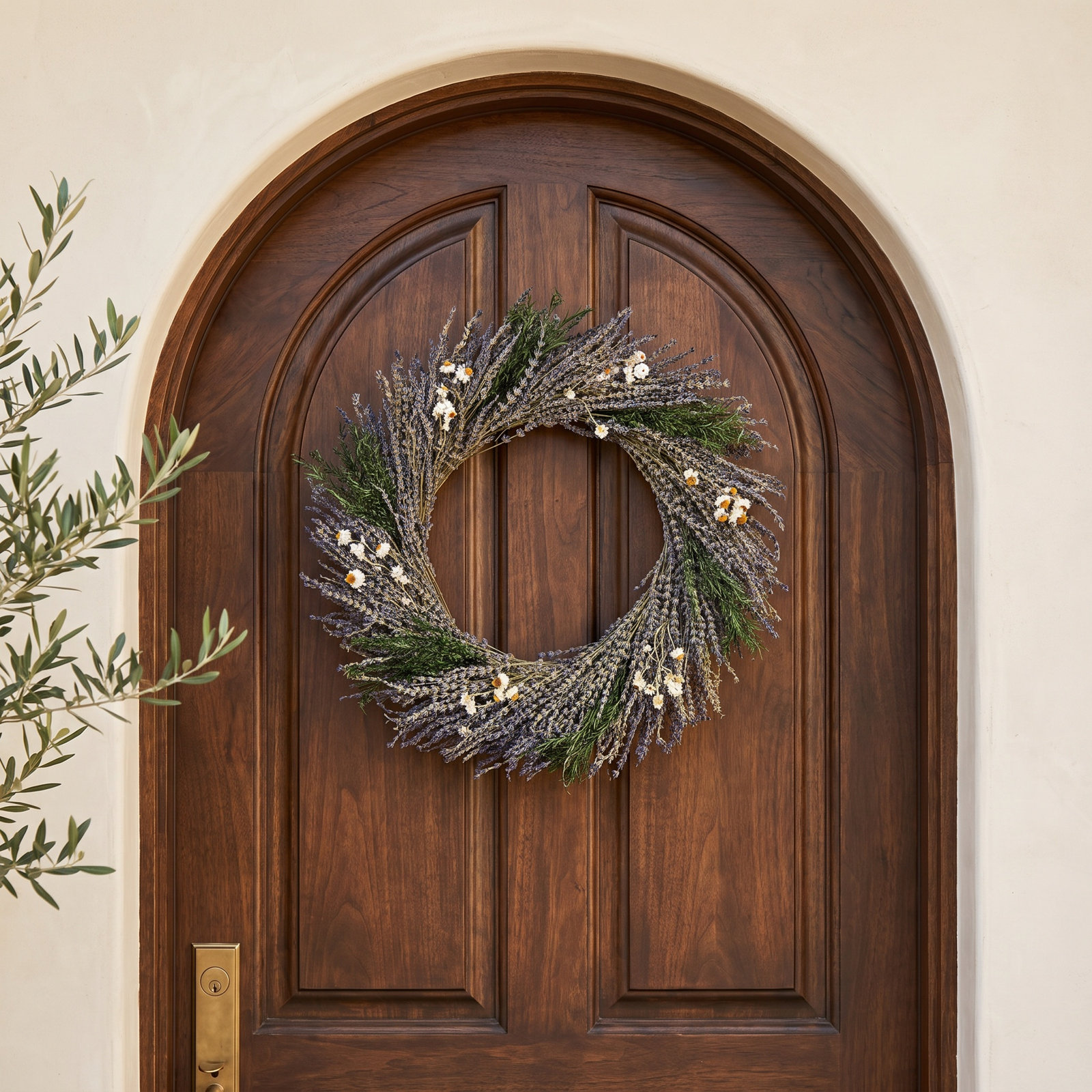 Dried Preserved Decorative Real Lavender Wreath