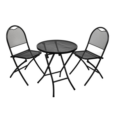 Cyndee Courtyard Iron Net Desk and Chair Set