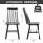17.5"W Solid Rubberwood Windsor Dining Chairs, Modern Farmhouse Side Chair Set of 4, Black-729460360-729460357