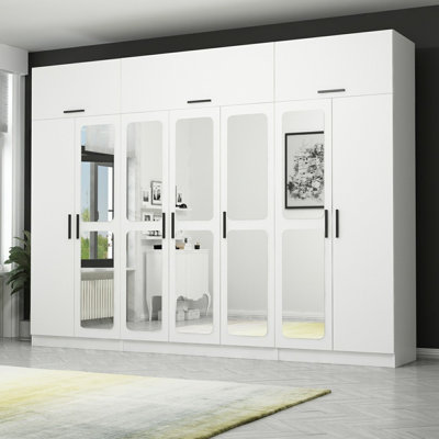 Elina 6 Door Manufactured Wood Wardrobe