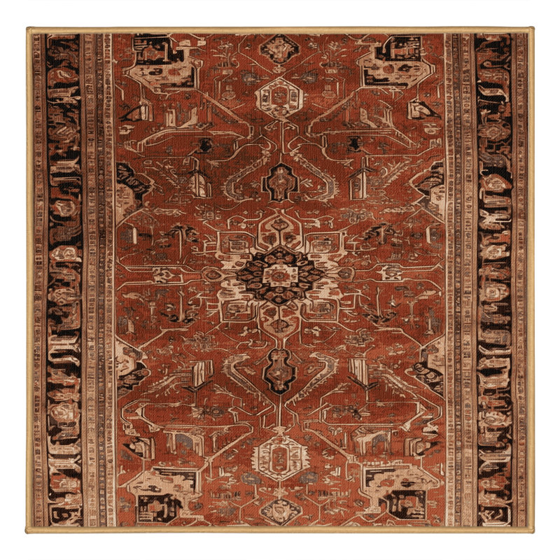 Tapis brun lavable à la machine, Carré 6 pi