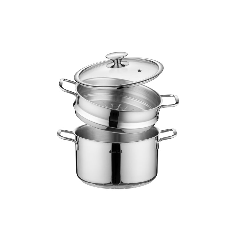 9.0 QT Stainless Steel Steamer Pot with Basket Insert