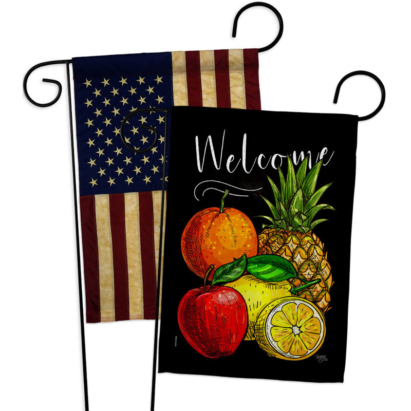Drapeau de jardin en polyester à 2 faces Fruit Party