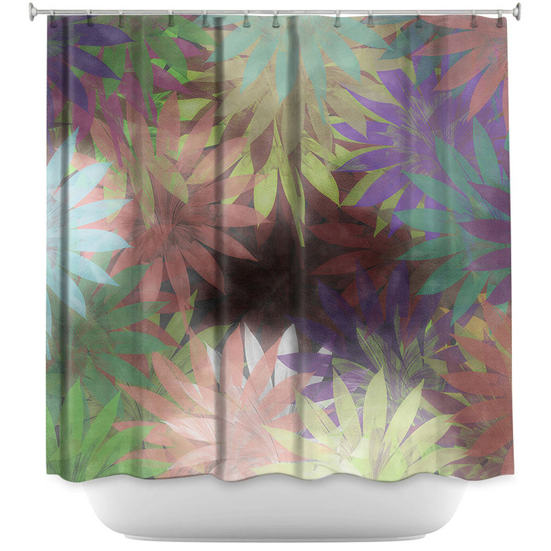 Rideau de douche simple Floral, Doré / Noir