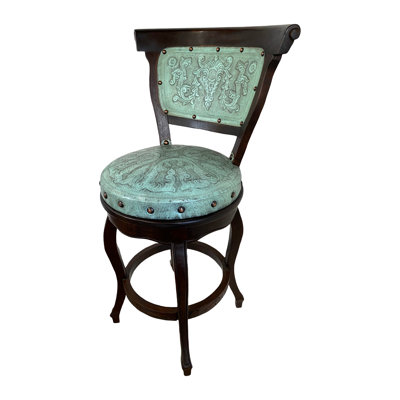 Seibel Swivel Upholstered Counter Stool with Solid Wood Frame