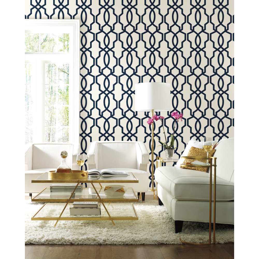 Hourglass 27' L x 27" W Spray and Stick Wallpaper Roll York Wallcoverings 