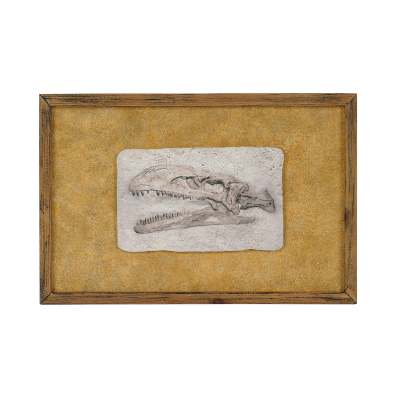Décoration murale en bois sculpture de dinosaure crâne squelette fossile