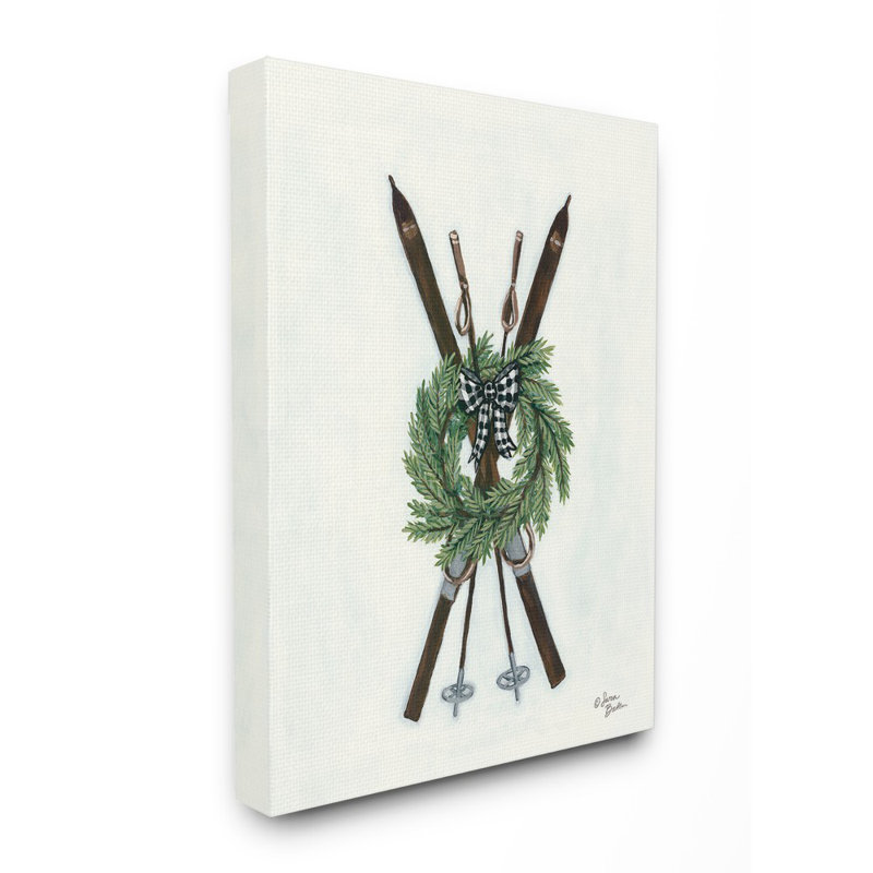 Minimal Skis Illustration, impression panoramique sur toile, Toile tendue, H 20 po x l 16 po