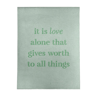 Tapis en poly-chenille à citation manuscrite love