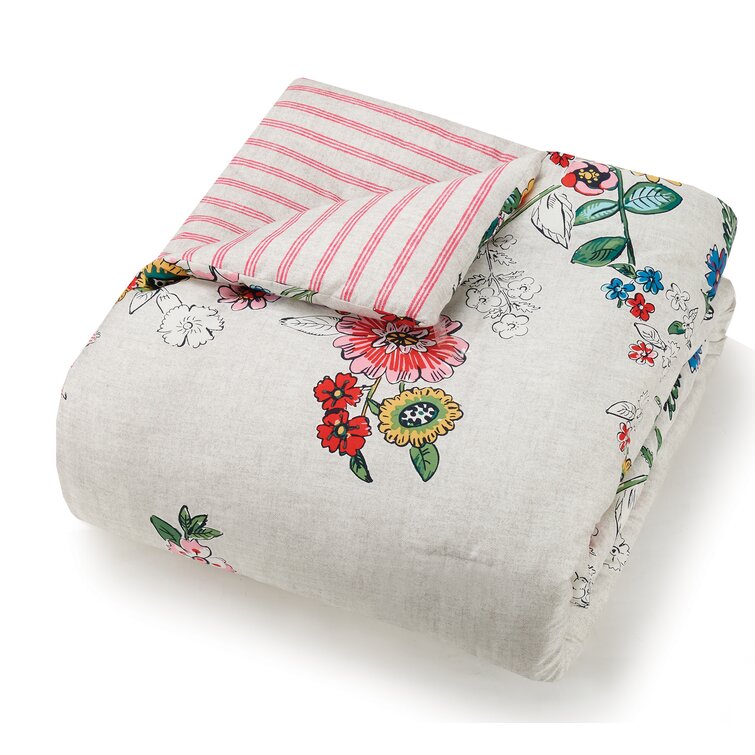 Vera Bradley Coral Floral Cotton Reversible Comforter Set & Reviews - Wayfair  Canada