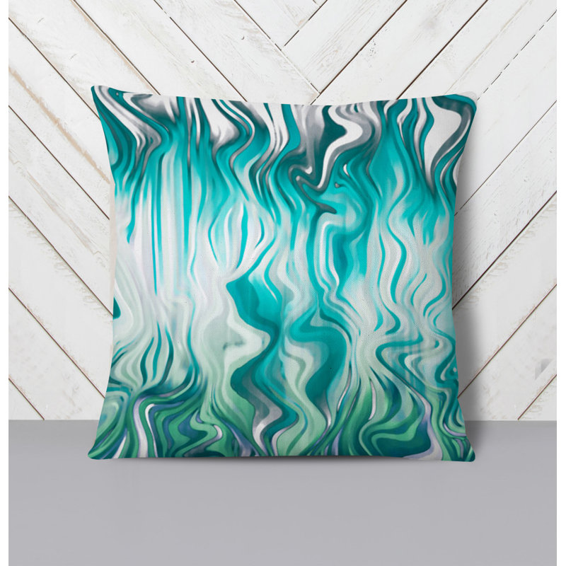 Throw Pillow With Insert, Blue Abstract 6, 20"H x 20"W