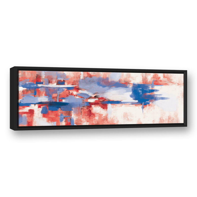 Taches rouges et bleues, reproduction sur toile, H 13,75 po x l 37,75 po