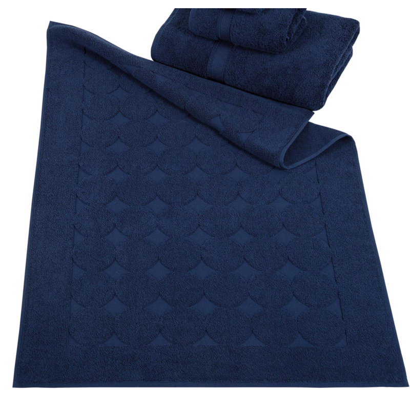 Karila Cotton Bath Rug, Navy