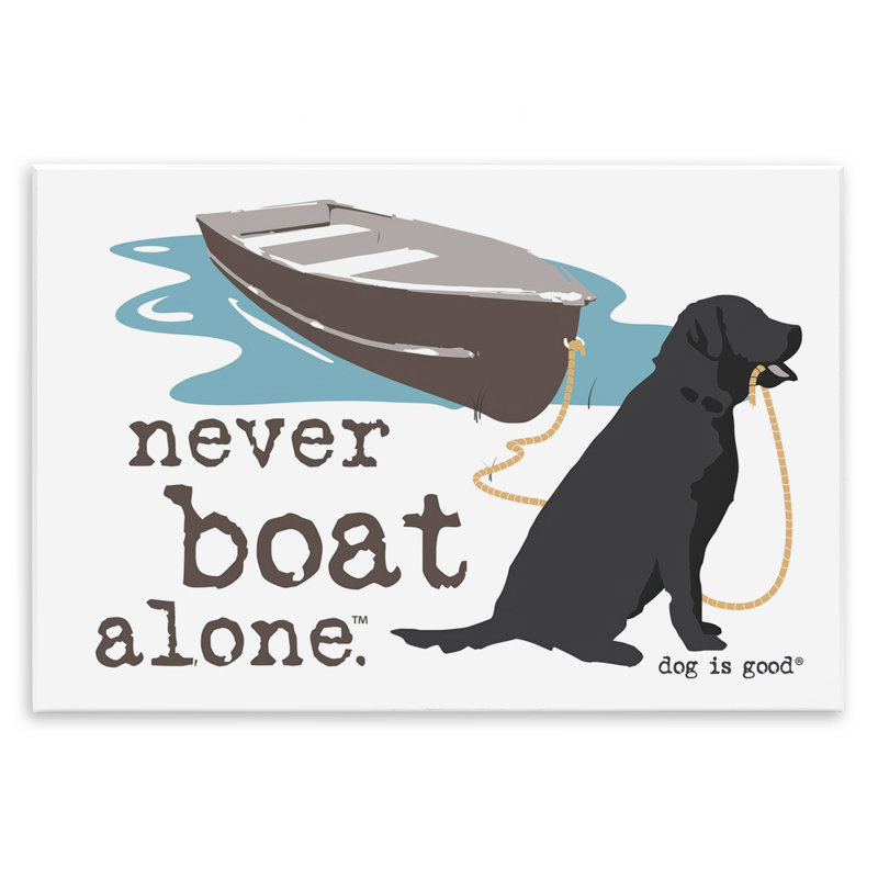Art mural "Never Boat Alone Dog" par Dog Is Good, H 13 po x l 19 po