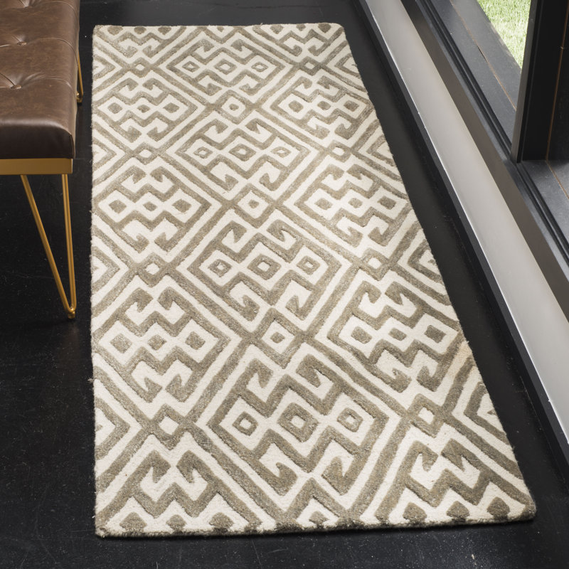 Oldroyd Hand Tufted Wool Geometric Rug, Runner 2'6" x 8'