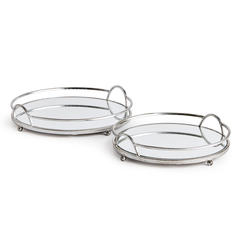 Virl Mirrored Trays, Set Of 2