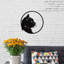 Décoration murale chat fait à la main paysage et nature en métal