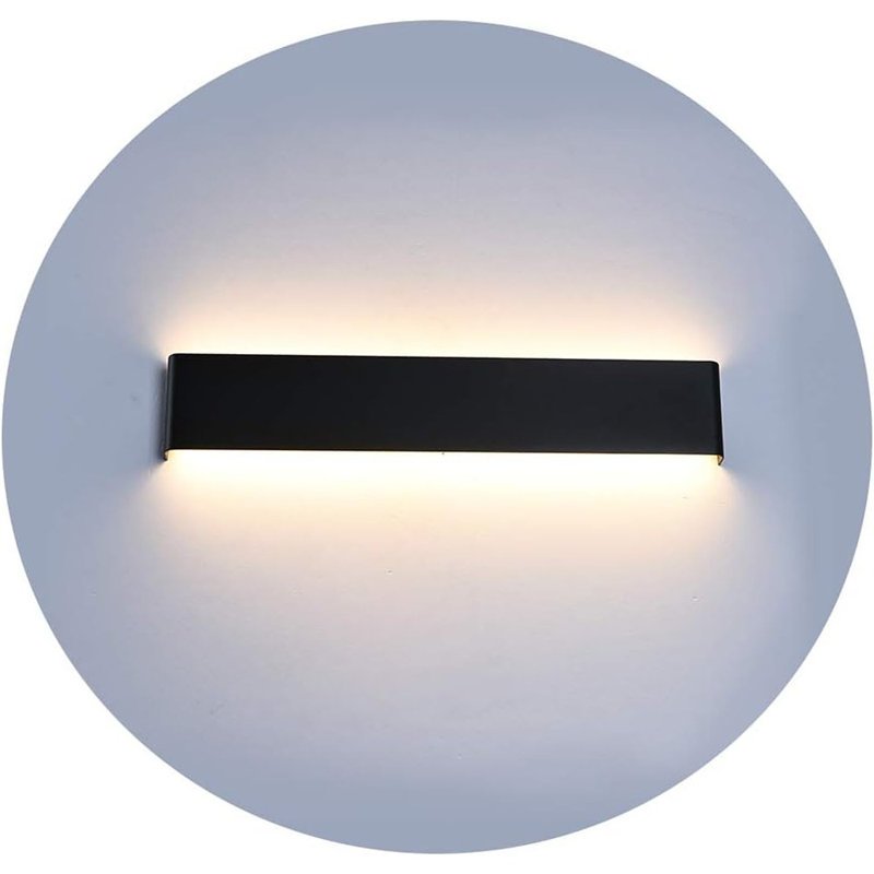 Applique murale à DEL 24 po, lumières de meuble-lavabo noires 20 W ...