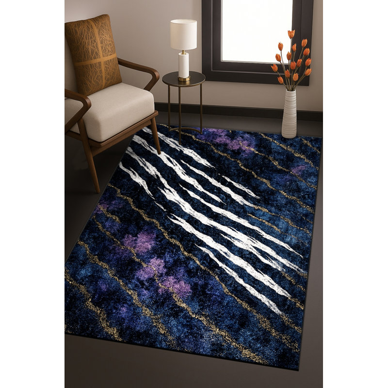 Tapis tissé à motif abstrait crème lavable Mosso, 2'6" x 4'11"