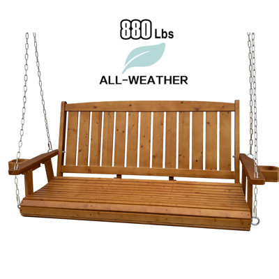 Balancelle de patio en bois 5 pi, balancelle suspendue pour jardin, réservoir
